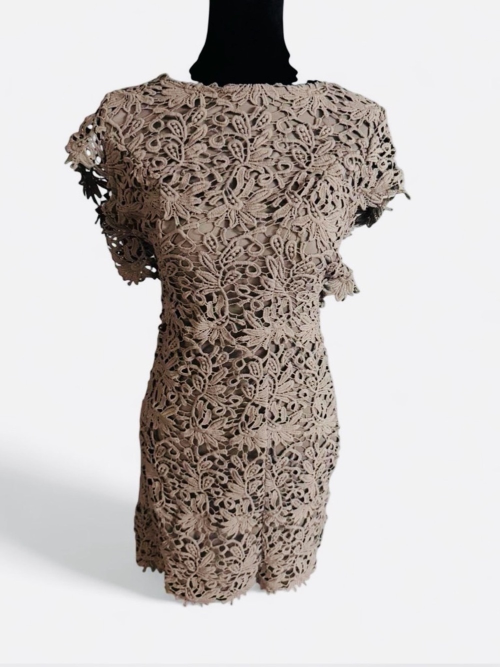 Lulus Mauve Lace Open Back Bodycon Dress Size Small Wedding Guest Cocktail - Picture 2 of 5